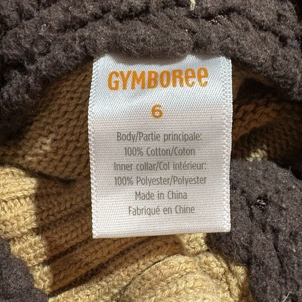 Gymboree Bear Sweater Boys 6 Button Neck Rustic Cabincore Outdoors Hiking Fall